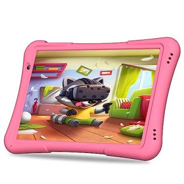 Imagem de PRITOM Tablet infantil de 10 polegadas Android 14 tablets de 32 GB, Quad-Core, 6000 mAh, tela IPS HD, WiFi 6, câmera dupla, Bluetooth, tablet infantil para crianças a partir de 3 anos, rosa