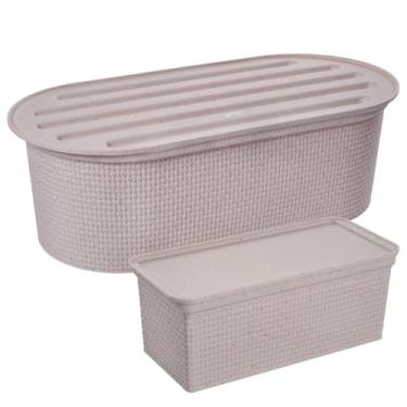 Imagem de Kit Porta Pão com Migalheira e Porta Torradas/Biscoitos Tear Plasutil