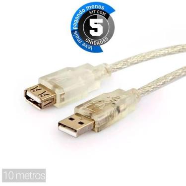 Imagem de Cabo Usb Macho Femea - 10 Metros - Kit Com 5 - Cirilo Cabos