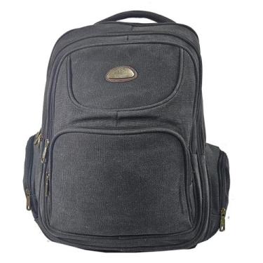 Imagem de Mochila 20 Gomos de Massagem Lona Notebook 17 KV22018 - ELLO, preto