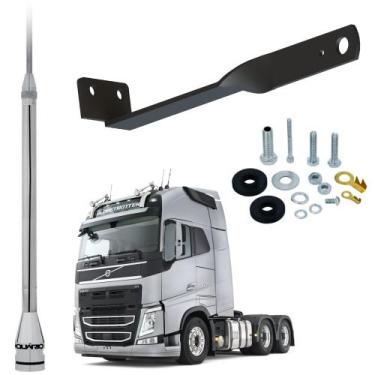 Imagem de Antena Móvel Px 2,70 metros Alongador Inox 60cm Suporte Traseiro New V