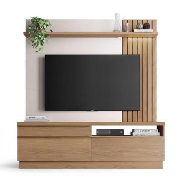 Imagem de Home Theater Coimbra para TV até 70 Polegadas com LED e Gavetas Freijó