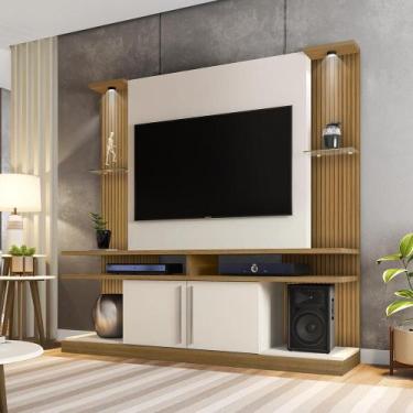 Imagem de Estante para TV França Cinomomo Off White Efeito Ripado - Mais de Casa