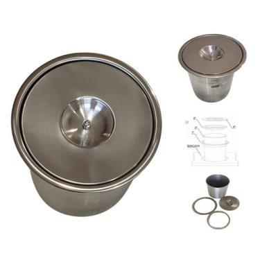 Imagem de Kit 6 Pcs Lixeira Pia Cozinha Embutir No Granito Em Inox 3lt 15X25 CM 