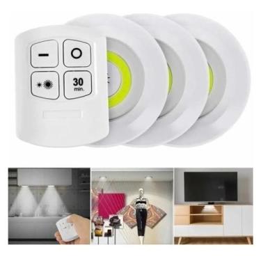 Imagem de Kit 3 Lampada Spot Luminaria Led Sem Fio Closet Armario Luz - QG DOS P