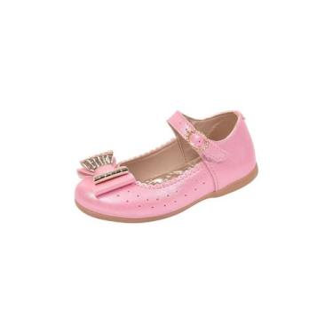 Imagem de Sapatilha Boneca Infantil Menina Laço Metalizado Rosa - Raniel Calçado