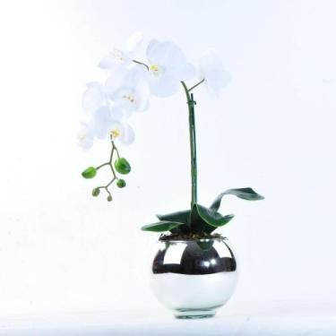 Imagem de Arranjo de Orquídea Branca Toque Real Espelhado Eros - Vila das Flores