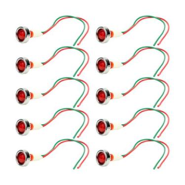Imagem de 10x Lâmpada Sinaleiro Olho de Boi Xd10-7 / 12v - Vermelho - CHIPSCE