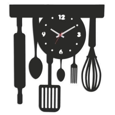 Imagem de Relógio de Parede Grande 3D Cozinha Talheres - Intempo Design