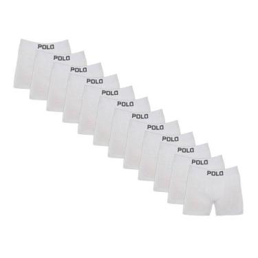 Imagem de Kit 12 Cuecas Boxer Cotton Polo 781 Algodão Sortido - POLO STAR, Branc