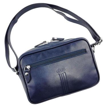 Imagem de Bolsa Tiracolo FIDENZA em Couro Galvani, Azul