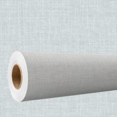 Imagem de Papel de parede 3D Auto Adesivo efeito tecido linho cinza claro imita 