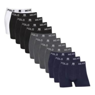 Imagem de Kit 12 Cueca Boxer Masculino Polo Wear Microfibra Sem Costura, Sortido