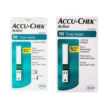Imagem de Kit Accu-Chek Active Tira Teste 50 Unidades e Accu-Chek Active Tira Te