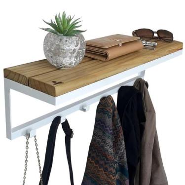 Imagem de Cabideiro Strassis Design SD-5005 Metal e Madeira Cor: Branco