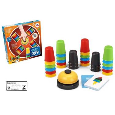 Imagem de Jogo Speed Cups Pakitoys Copinhos Coloridos com Cartas Brinquedo Diver