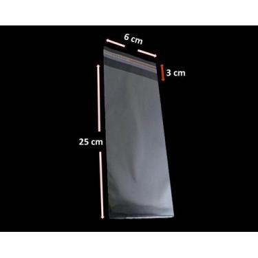 Imagem de Saco Adesivado Saquinho Plástico Transparente 6x25 100 Un - fs