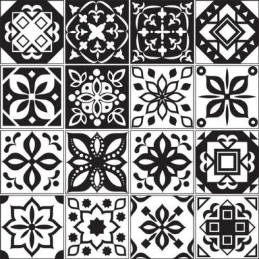 Imagem de Adesivo de Azulejo - Ladrilho Hidráulico - 10cm x 10cm - 16un - 333Azp