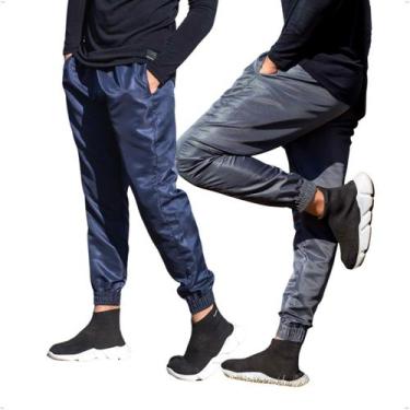 Imagem de KIT 2 Calças Jogger Masculina Skinny Tecido Tactel 416 - BEN20, M, Azu