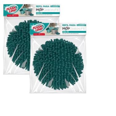 Imagem de Kit 2 Refil Mop Giratorio Fit Tira Pó Flash Limp Pratico - FlashLimp