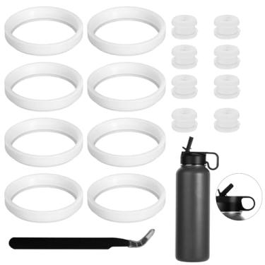 Imagem de PEUTIER 17 peças de substituição de tampa de garrafa de água para garrafa térmica 24/32/40/1,814 g, acessórios de substituição de junta de garrafa de água, anel de vedação de silicone compatível com