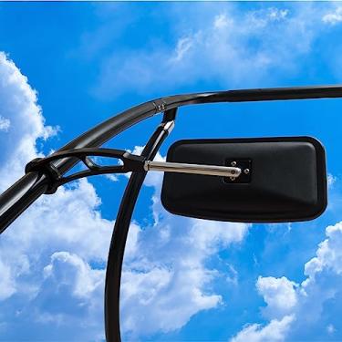Imagem de Wakeboard Tower Mirror Black Big Tournament Boat Mirror 17 x 13 polegadas sem ângulo 360 ajustável tubo superior Bimini braçadeira 6.3 cm Marine Convexo Wide Rear View Mirror Knee Board Wake Surfing