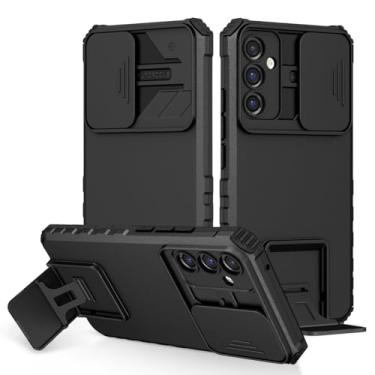 Imagem de Vokuha Capa para Galaxy A35 5G/Galaxy A55, capa para Samsung A35 SM-A556U com suporte para lente de câmera deslizante com suporte de proteção de grau militar à prova de choque para Samsung Galaxy A35