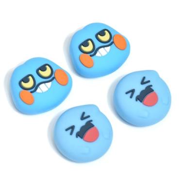 Imagem de DLseego Design de tampas de aperto de polegar para Switch/Switch Lite/Switch OLED, silicone macio Joycon controle analógico capas protetoras antiderrapantes 4 peças botão Joy Con Joystick Caps Smile -