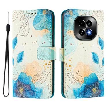 Imagem de Capa carteira para Realme C63 5G, 3 compartimentos para cartão, 1 compartimento para dinheiro, capa flip de couro PU com padrão fofo, capa com fivela magnética à prova de choque, compatível com sem