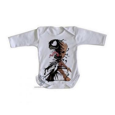 Imagem de body nenê criança roupa bebê manga longa Venom Groot - Empório Dutra, 