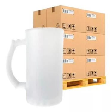 Imagem de 2 Caneca Vidro Chopp Jateada 475ml P/ Sublimação Live