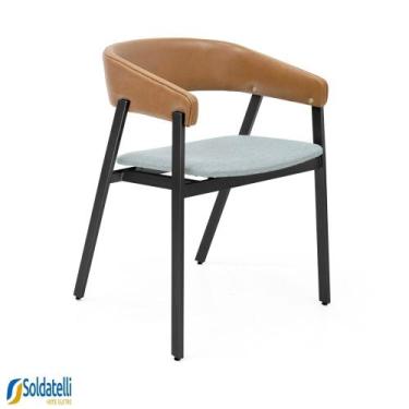 Imagem de Cadeira Coller Aço Preta Encosto Estofado - Datteli Design - Datelli D