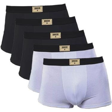 Imagem de Kit 5 Cuecas Boxer Di Nuevo Algodão Premium Branca e Preta, Cores do k