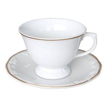 Imagem de Jogo 6 Xícaras Chá Filete Ouro Pomerode Porcelana Schmidt - Porcelanas