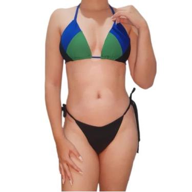 Imagem de Coleção 3 cores Biquíni cortininha com bojo e calcinha fio dental - DE