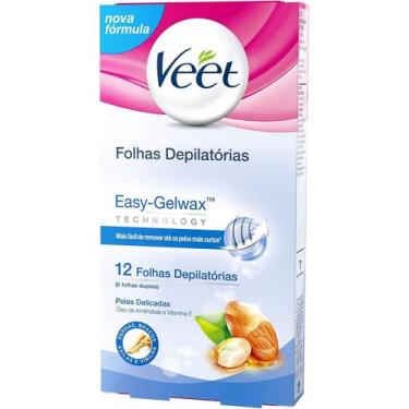 Imagem de Cera Fria Corporal Peles Delicadas 12 Folhas, Veet 12 Folhas