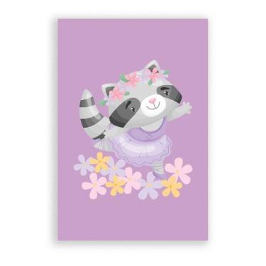 Imagem de Placa Decorativa MDF Bailarina Guaxinim 30x40cm - Quartinhos