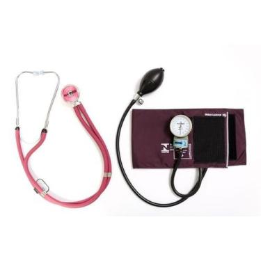Imagem de Conjunto Esfigmomanômetro e Estetoscópio Rappaport Vinho - P.A.MED - P