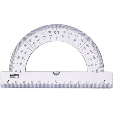 Imagem de Transferidores Plastico 180 Graus Chanfrado Pacote 10 Und - Waleu