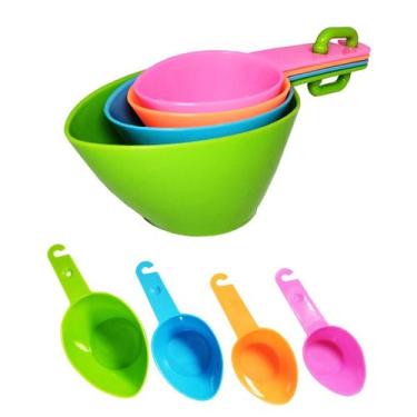 Imagem de Kit 04 Medidores Xícaras Colher Dosador Cozinha Culinária - RT