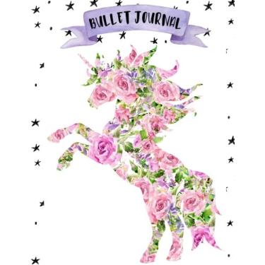 Imagem de Bullet Journal: A4 - Licorne - 160 pages - couverture souple "glossy" - Pointillés - Dot point, bullet journal, dot grid, planner, planning, organizer, journal, Licornes, Bujo