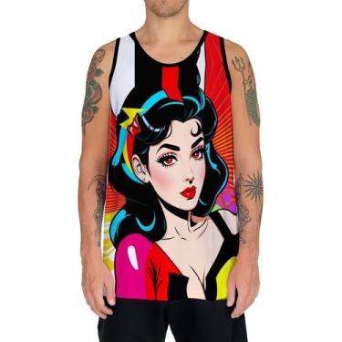 Imagem de Camiseta Regata Tshirt Pin Up Mu.lher Morena Pop Art Moda 11 - Enjoy S