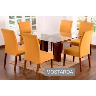 Imagem de Capa Pra Cadeira Jantar Para Mesa 6 Lugares Malha Gel - florenza enxov