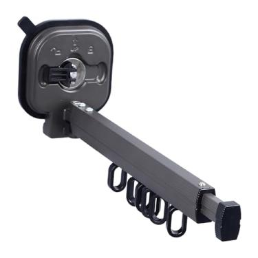 Imagem de Rack de Secagem de Roupas Dobrável para Montagem Em Parede, Rack de Secagem de Roupas Retrátil Em Liga de Alumínio que Economiza Espaço Com Ventosas Fortes para Uso Interno e