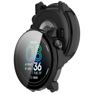 Imagem de AWADUO Compatível com COROS PACE Pro Smartwatch Cobertura Completa PC Capa Protetora com Vidro Temperado Touchable Screen Protector Smartwatch Acessórios (Preto)
