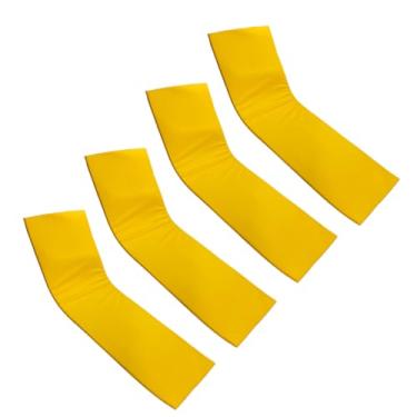 Imagem de Colchonete Almofada Espreguiçadeira De Piscina Liso Amarelo Impermeável 4 unidades