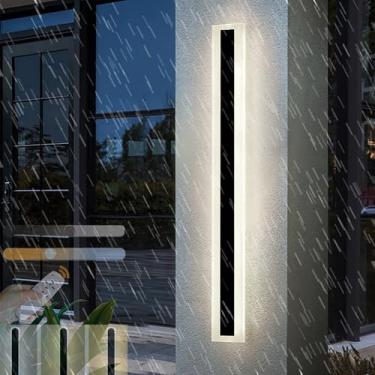 Imagem de Luzes de parede externas reguláveis com função de memória de controle remoto Iluminação de parede 3000K/4500K/6000K Luminária de parede moderna selecionável IP65 Cerca de jardim LED impermeável (100