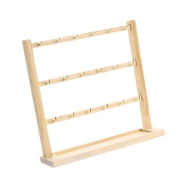 Imagem de YIJU Brinco expositor brinco rack mesa com ganchos portátil brinco suporte de exibição de jóias para brincos anéis, 3 Níveis