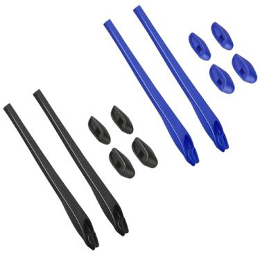 Imagem de BLAZERBUCK Kits de meias para óculos de sol Oakley Flak 2.0 OO9295/Flak 2.0 XL OO9188 - preto + azul