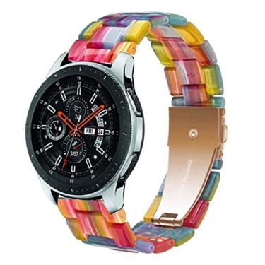 Imagem de Pulseira da SpINYE compatível com relógio Galaxy de 46 mm, resina colorida de 22 mm com fivela de metal pulseira de substituição para Samsung Gear S3 Frontier/Classic/Huawei Watch GT2 46 mm para homens, se aplicável., 22mm, Rainbow